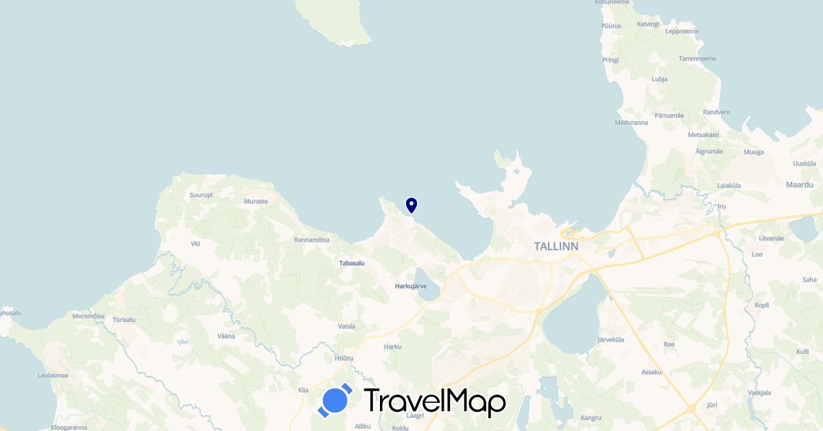 TravelMap itinerary: driving in Estonia (Europe)